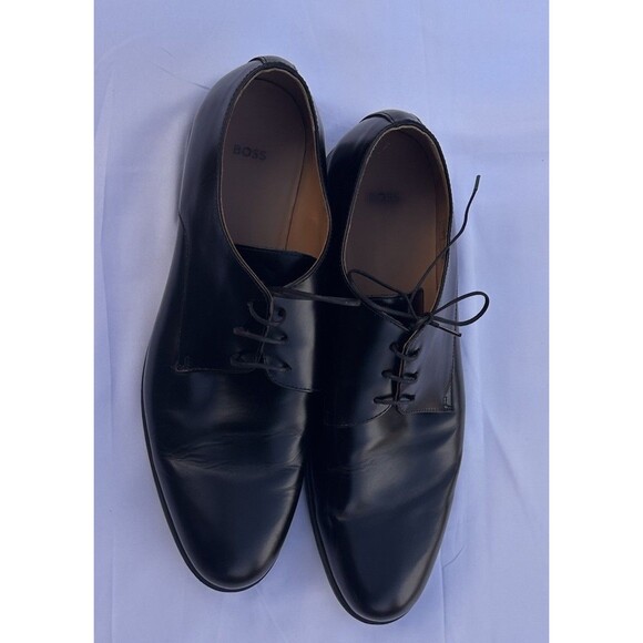 12 Men’s BOSS Plain Toe Derby Lace Up Leather Dress Shoes UK 11 main image 4